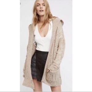 NWT Free People Lemon Drop Hooded Cardigan Ivory
